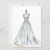 クリスタルルック結婚ズガウンブライダルシャワー 招待状 (裏面)