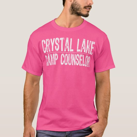 クリスタルレイクのキャンプカウンセラー ディストressed tシャツ (正面)