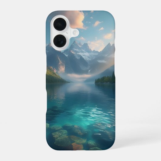 クリスタルレイクの静けさ iPhone 16ケース (裏面)