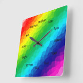 クリスタルレインボー スクエア壁時計 (傾斜)