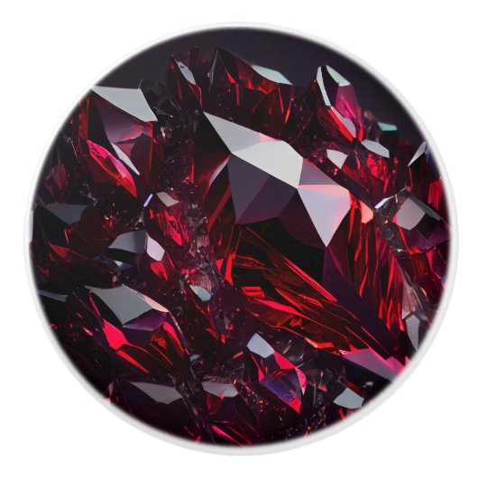 クリスタルレッドルビージュエリーセラミックノブ セラミックノブ (正面)