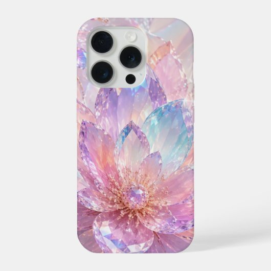 クリスタルロータスパステルフォンケース iPhoneケース (裏面)