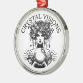 クリスタルヴィジョン神秘的な女性ヴィンテージTシャツ | B メタルオーナメント (左)