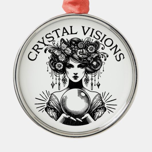 クリスタルヴィジョン神秘的な女性ヴィンテージTシャツ | B メタルオーナメント (正面)