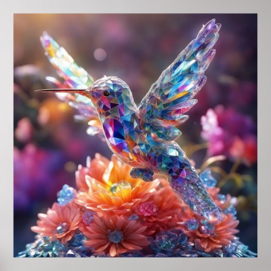 クリスタル保デザインHummingbird-デザイン独自の ポスター (正面)