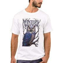 クリスタル化した森のフクロウTシャツ プレミアム