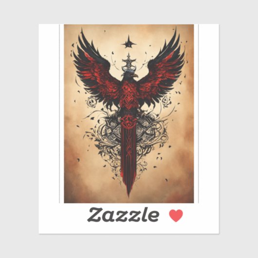 クリスタル威厳のあるイーグルTシャツデザイン シール (シート)