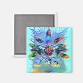 クリスタル意識のライトイルカ マグネット (正面/裏面)