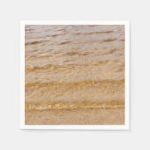 クリスタル澄んウォーターサンディビーチ海海の波 スタンダードカクテルナプキン (正面)