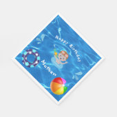 クリスタル澄んブルーウォータープールパーティー スタンダードランチョンナプキン (角)