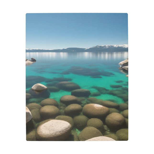 クリスタル澄んレイクタホ写真 メタルプリント (正面)