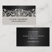 クリスタル澄ん及びレース名刺 名刺 (正面/裏面)