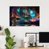 クリスタル白熱［赤熱］光を放つケーブ ポスター (ホームオフィス)