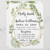 クリスタル結婚の緑の結婚式プログラム (正面/裏面)