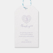 クリスタル結婚3周年記念ハート宝石ラベル ギフトタグ (裏面)