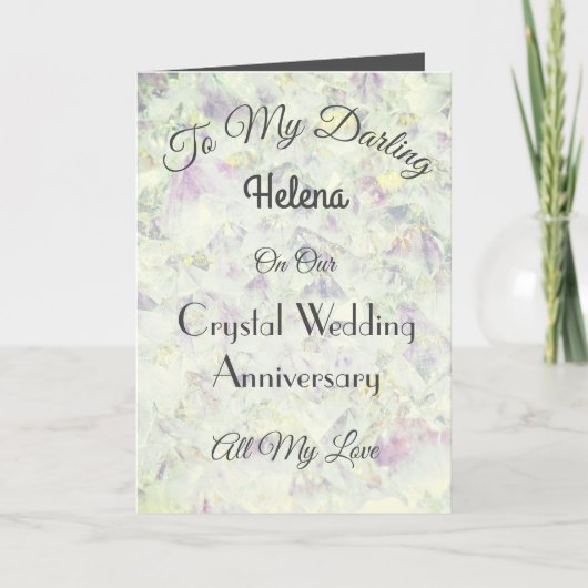 クリスタル記念日の妻の挨拶 カード (正面)
