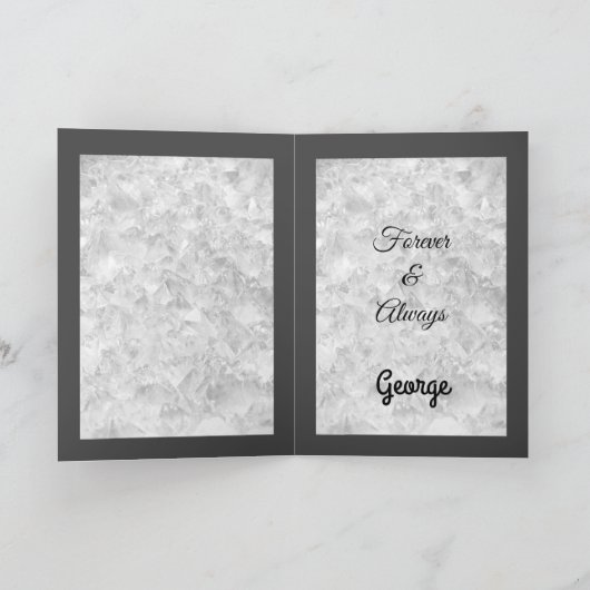 クリスタル記念日の妻の挨拶 カード (内部)