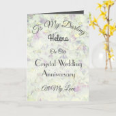 クリスタル記念日の妻の挨拶 カード (黄色い花)
