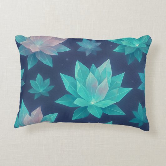 クリスタル開花 – 粉砕された花びら放射 アクセントクッション (裏面)