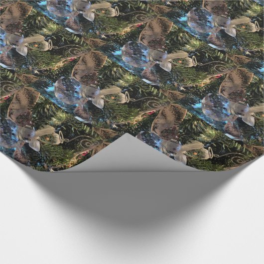 クリスタル雪だるまクリスマスツリーオーナメント ラッピングペーパー (コーナー)