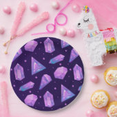 クリスタル魔法パープルジェムパターンギフトキュートサマー ペーパープレート (パーティー)