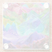 クリスタル鮮やかマウンテン抽象芸術 ガラスコースター (裏面)