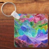 クリスタル鮮やかマウンテン抽象芸術 キーホルダー (正面)