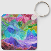 クリスタル鮮やかマウンテン抽象芸術 キーホルダー (裏面)