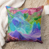 クリスタル鮮やかマウンテン抽象芸術 クッション (ブランケット)