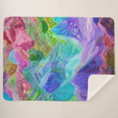 クリスタル鮮やかマウンテン抽象芸術 シェルパブランケット (正面(横))