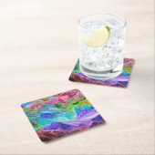 クリスタル鮮やかマウンテン抽象芸術 スクエアペーパーコースター (インサイチュ)