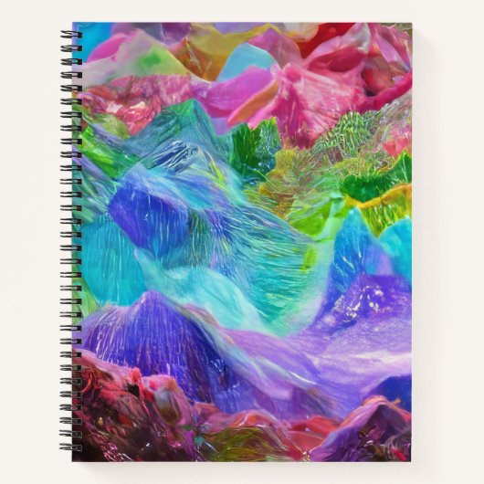 クリスタル鮮やかマウンテン抽象芸術 ノートブック (正面)