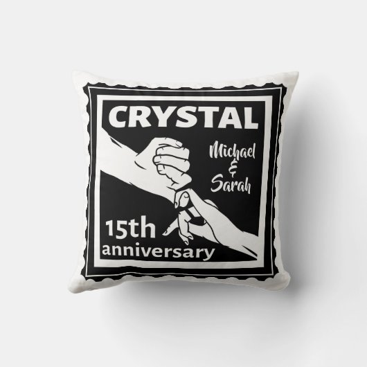 クリスタル15結婚周年記念手 クッション (裏面)