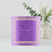 クリスタル1 シャンパンゴールド グリッター コンフェッティ 招待状 (スタンド正面)