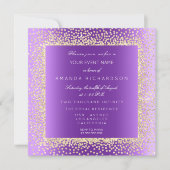 クリスタル1 シャンパンゴールド グリッター コンフェッティ 招待状 (正面)