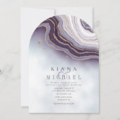 クリスタル アゲート ウェディング アメジスト アーチ ID825 招待状 (正面)