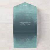 クリスタル アゲート ウェディング ティール ID825 オールインワン招待状 (外側)