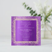 クリスタル シャンパン ゴールド グリッター コンフェッティ ヴィオレット A 招待状 (スタンド正面)