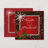 クリスタル スノーフレークの結婚式招待状 招待状 (正面/裏面)