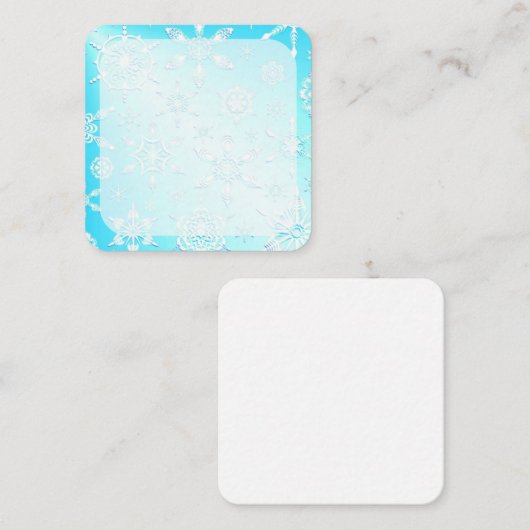 クリスタル スノーフレーク パターン ノートカード (正面/裏面)