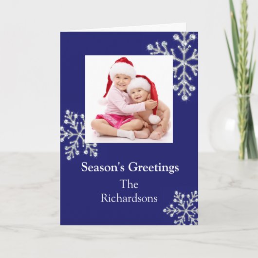 クリスタル スノーフレーク ホリデー カード (正面)