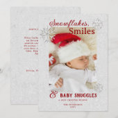 クリスタル スノーフレーク ホリデー ベイビー アナウンスメント シーズンカード (正面/裏面)