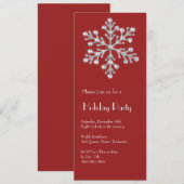 クリスタル スノーフレーク（赤） 招待状 (正面/裏面)