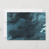 クリスタル ティール アゲート | ダークアクア マーブル ストーン 招待状 (裏面)