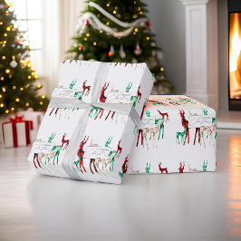 クリスタル+トナカイのクリスマスギフト ラッピングペーパー