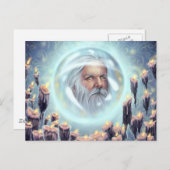 クリスタル・ボールの内で締められる ポストカード (正面/裏面)