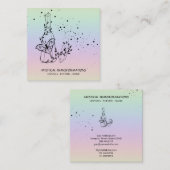 *~*クリスタル·ポーションズ·ルナ·モス·スターズ·パステル·レインボー スクエア名刺 (正面/裏面)
