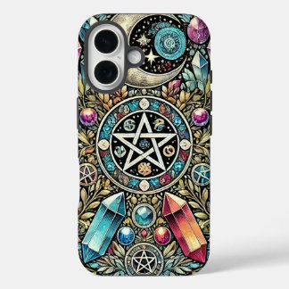 クリスタル、ムーン、スター、ウィッチクラフト iPhone 16ケース