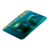 クリスタル・リバーで子牛とマナティー マグネット (左側)