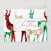 クリスタル+宝石のトナカイ クリスマスポストカード (正面)